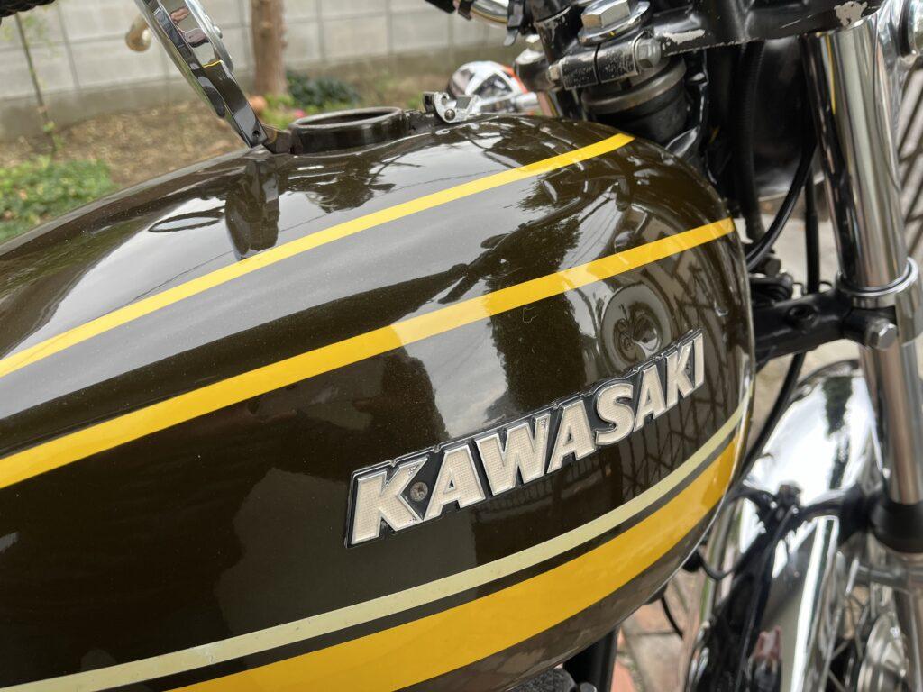 カワサキ750RS(Z2-A)のバイクタンクをデントリペアで凹み修理お客様の写真